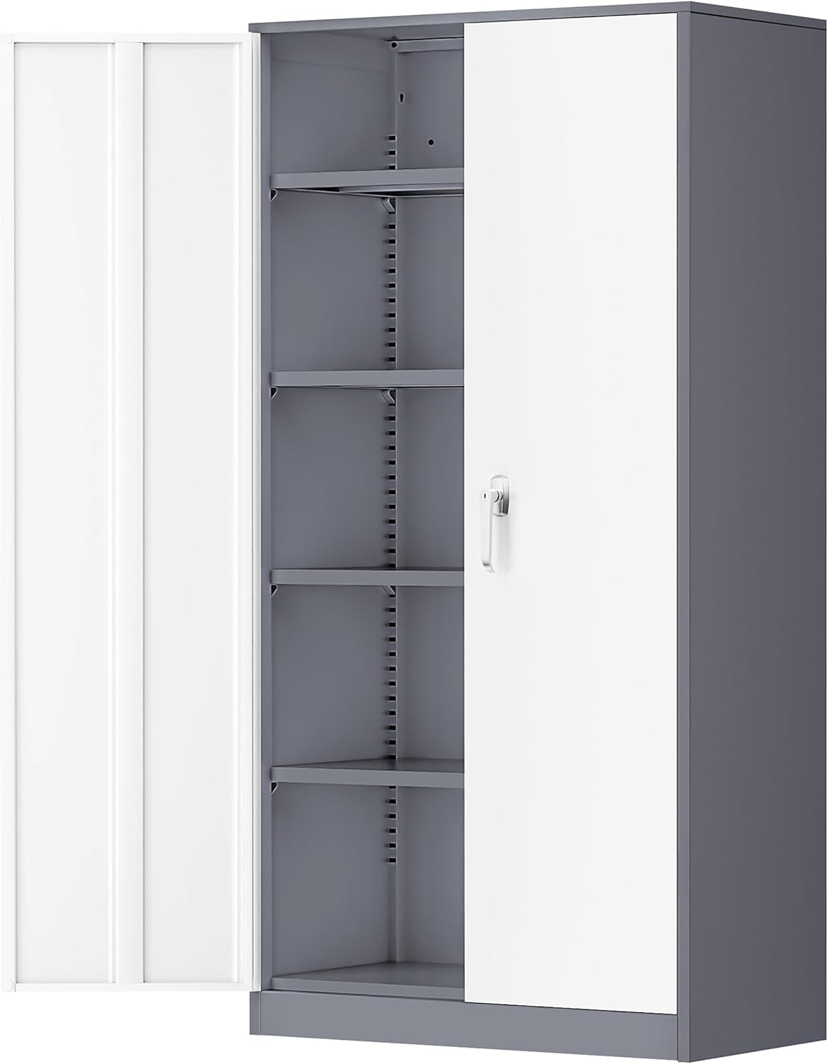 Greenvelly Metal Storage Cabinet with Adjustable Shelves for Home