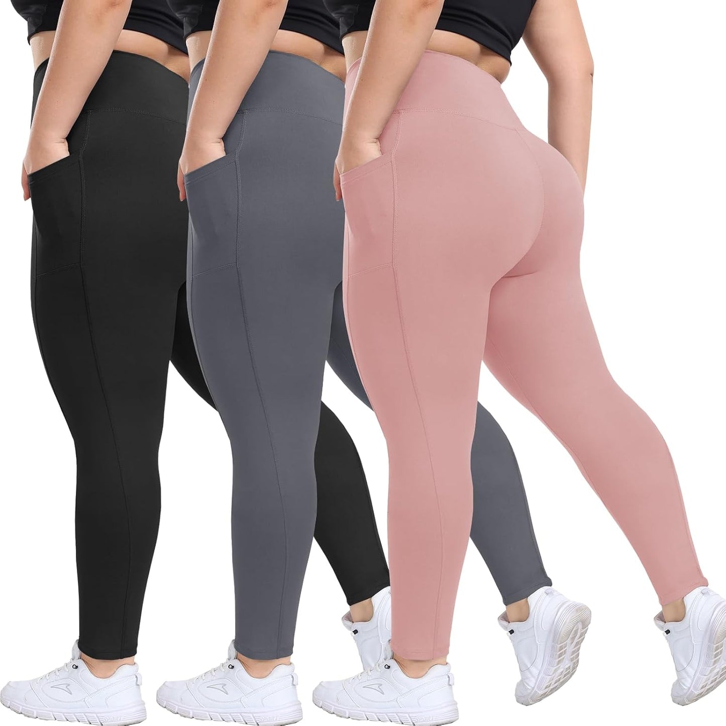 Plus Size Leggings with Pockets for Women - High Waisted Comfort