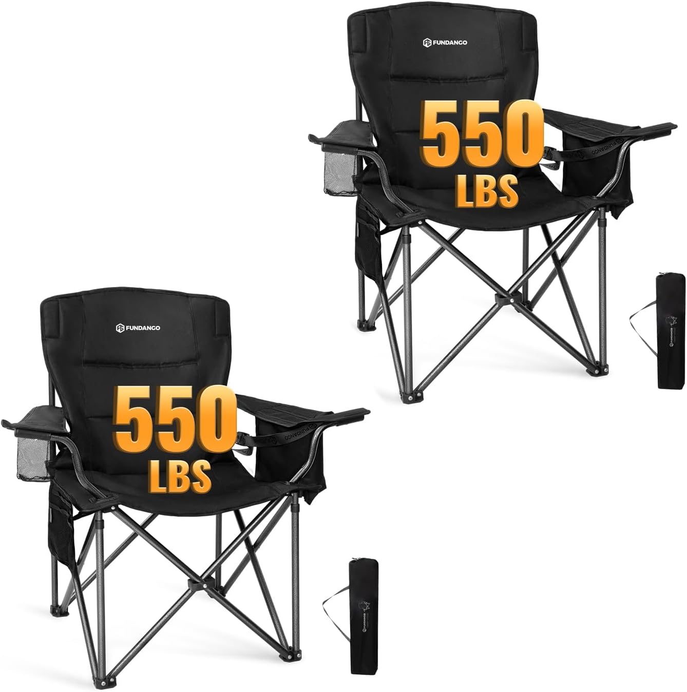 FUNDANGO Oversize Fold Camping Chair for Adults with Cooler