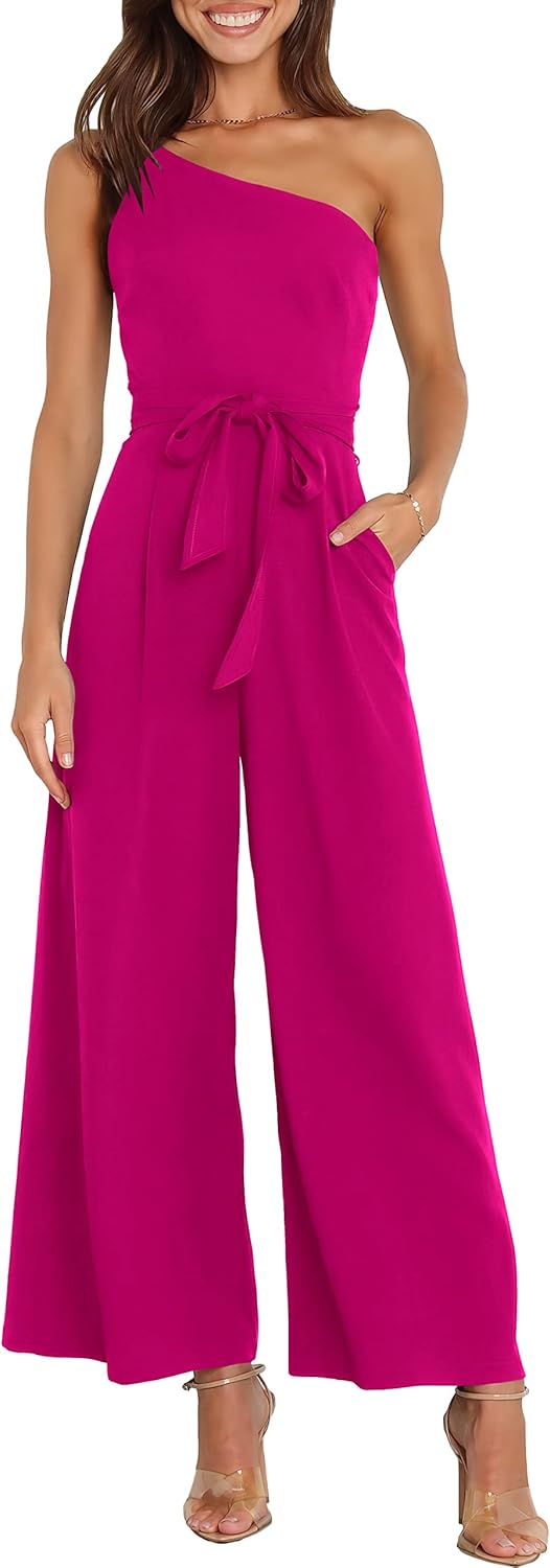 Stylish One Shoulder Sleeveless Jumpsuit for Women - Trendy Look