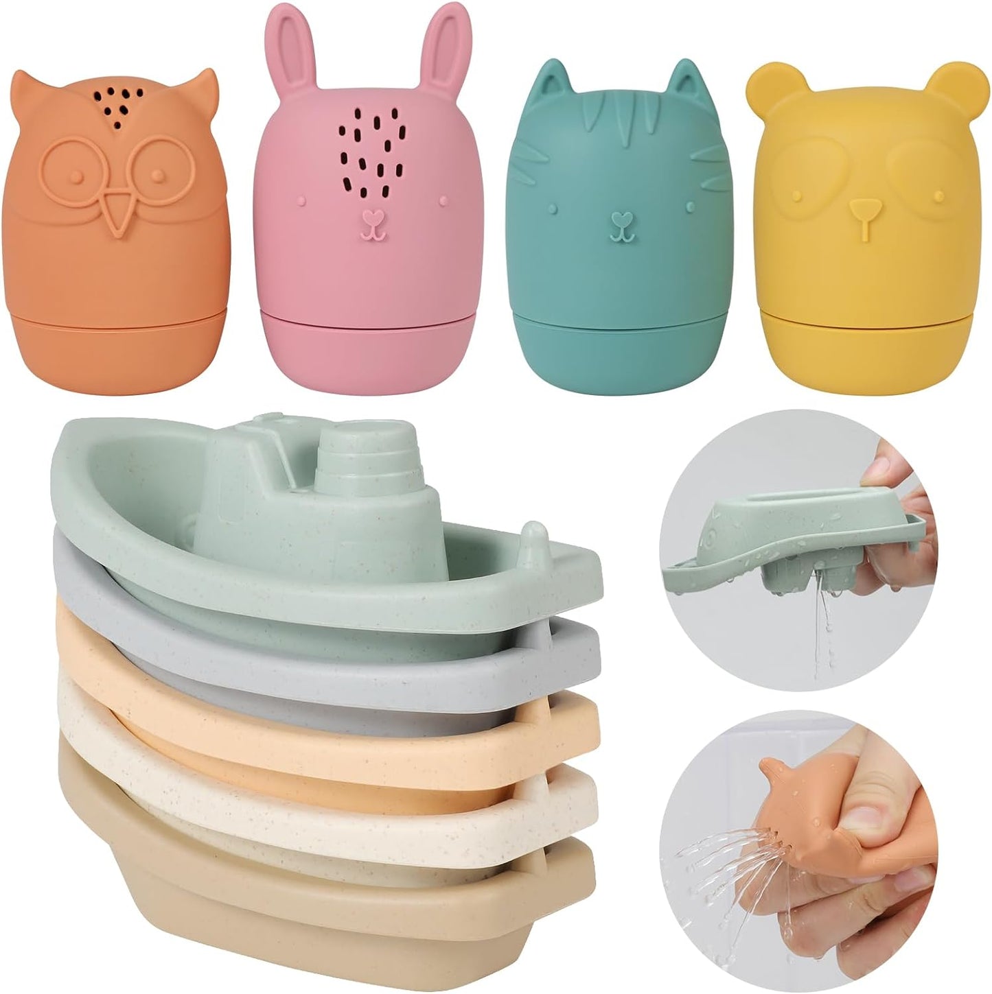 Mold-Free Floating Boat Bath Toys Set
