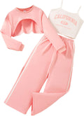 Girls Fall 3-Piece Crop Top Cami and Sweatpants Set Sizes 8-14