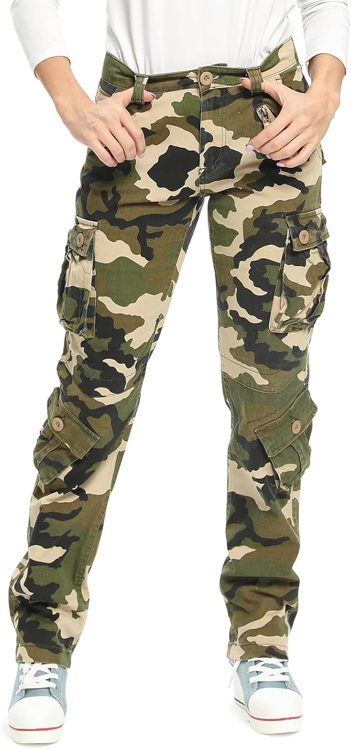 Womens Stretch Casual Cargo Work Pants for Tactical Travel