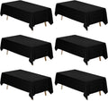 Black Table Cloth for Rectangle Table 70 x 120 in - 6 Pack Durable