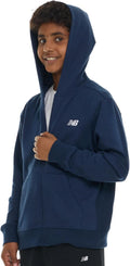 New Balance Boys Zip Up Hoodie Full Zip Premium Cotton Blend