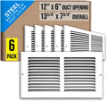 Steel Return Air Grille for 12x6 Duct Opening - 6 Pack
