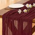 Cheesecloth Table Runner 35in x 120in Burgundy Red - Rustic Wedding