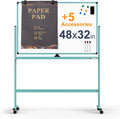 Large 48 x 32 in Rolling Magnetic Whiteboard - Double Sided Mobile