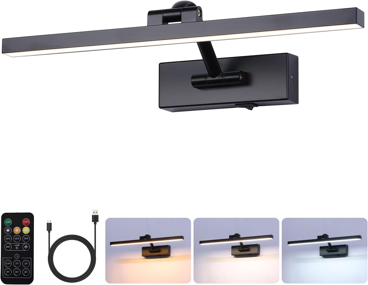 LED Wireless Picture Light with Remote Control for Art Display