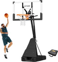 Portable Basketball Hoop 44 in Base with 5.25-10 ft Adjustable Rim
