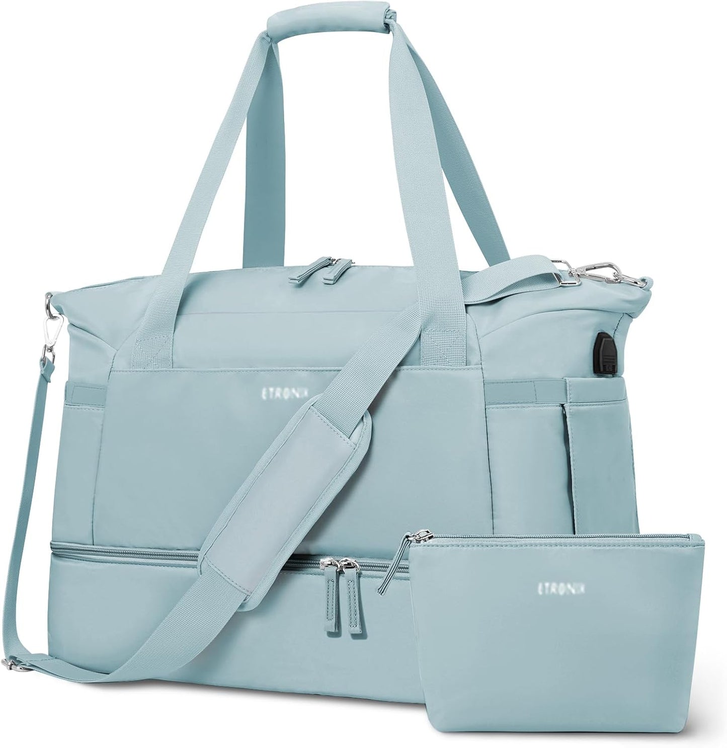 ETRONIK Gym Bag for Women with USB Charging and Shoe Compartment