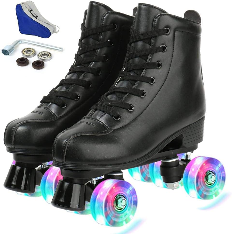 YYW Roller Skates for Beginners - High Top PU Leather Design