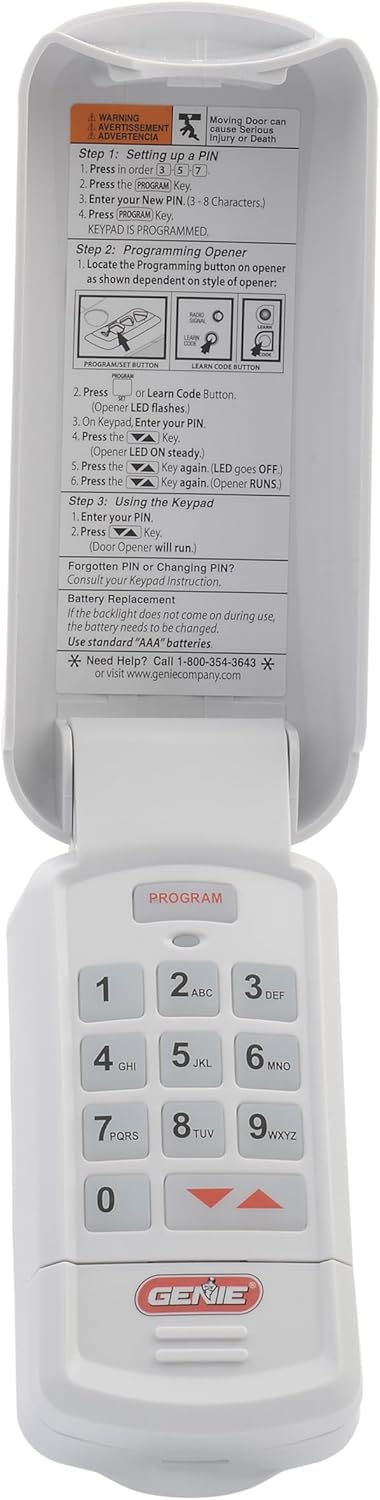 Genie Garage Door Opener Wireless Keyless Keypad for Easy Access