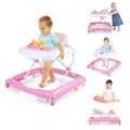 Pink 4-in-1 Baby Walker for 7-14 Months - Foldable Activity Walker