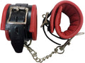 ROUGE GARMENTS Padded Wrist Cuffs Black Red - Padded Leather Bondage