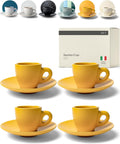 Espresso Cups Set of 4 3oz - Thick Walled Stoneware Espresso Cups