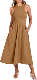 ANRABESS Womens 2025 Summer Casual Maxi Dress A Line Tiered Flowy