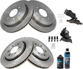 TRQ Front and Rear Brake Pad & Rotor Kit Compatible with 2007-09 Ford