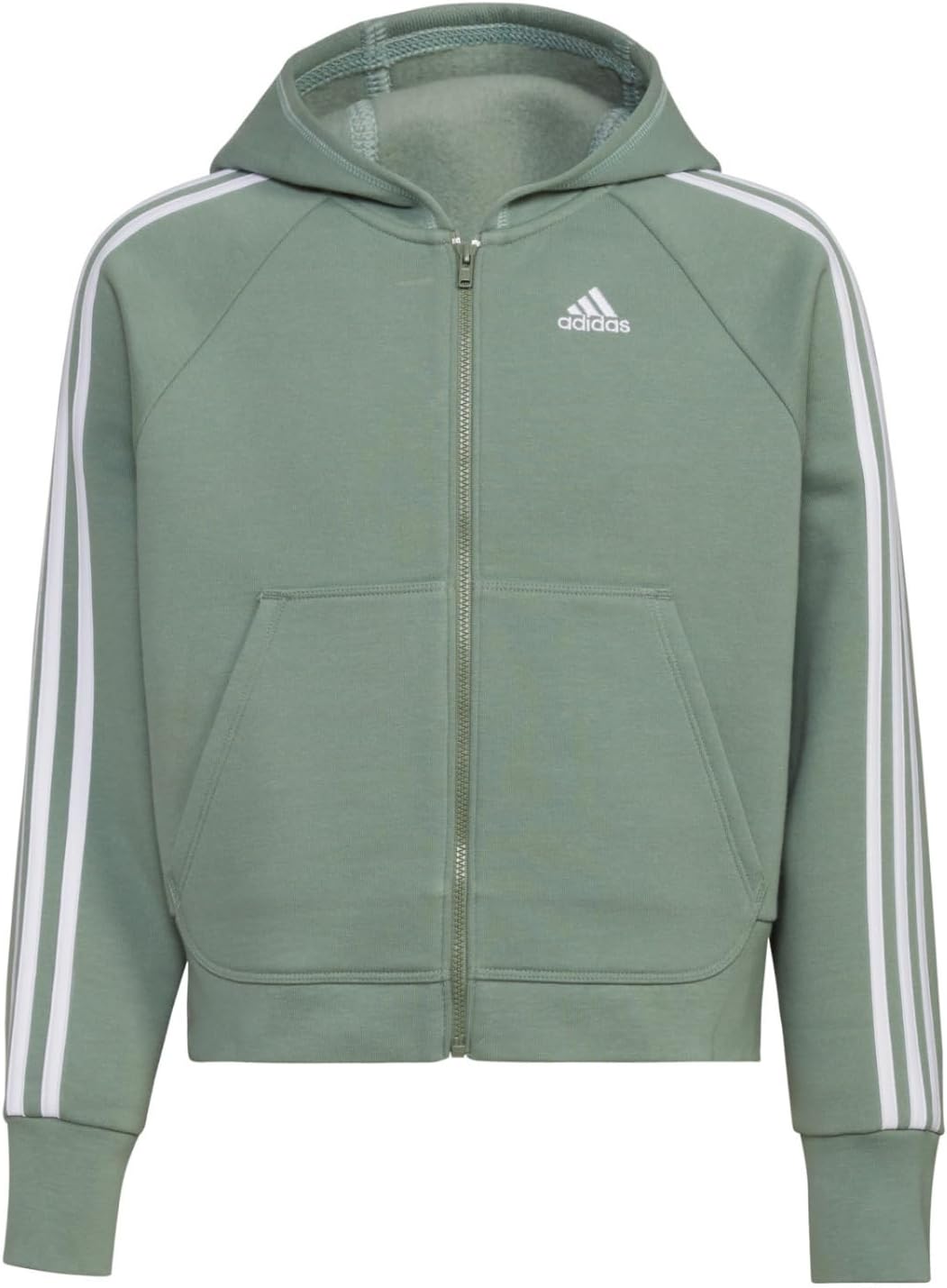 adidas Girls 3-Stripe Hooded Fleece Jacket - Stay Warm in Style!