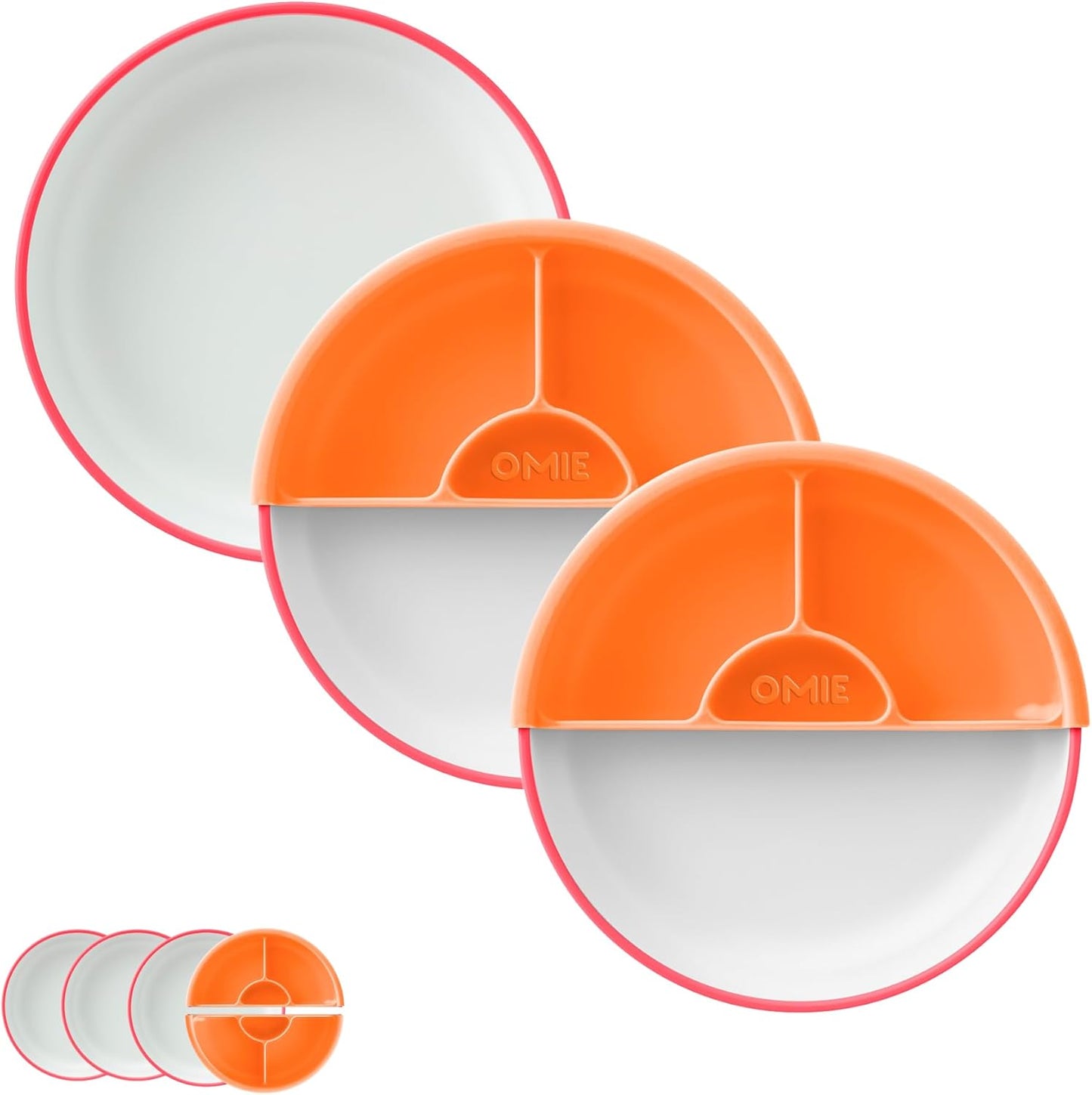 Omie Easy Scoop Plates for Kids - Unique Design for Less Mess