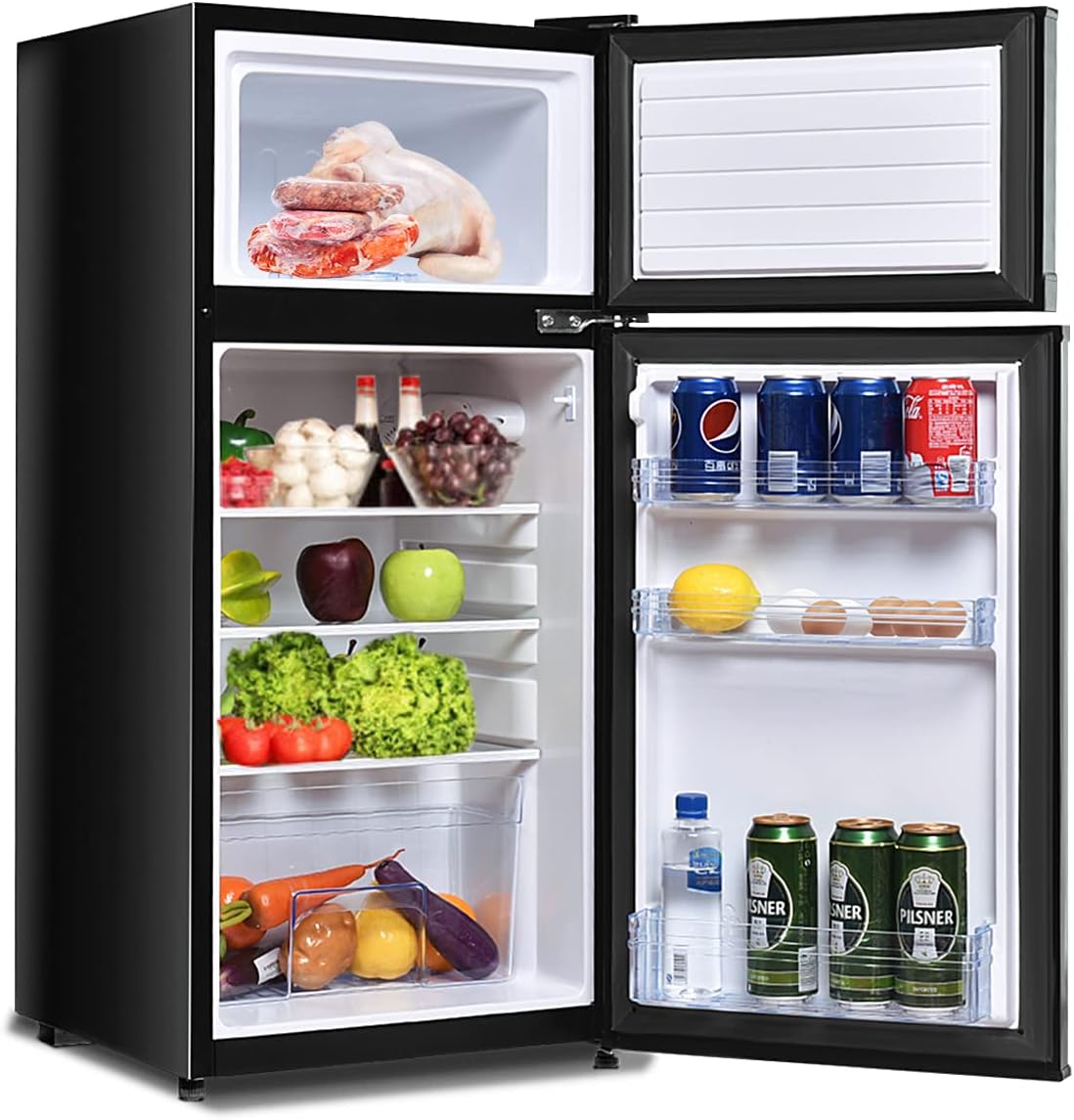 Compact Refrigerator with Freezer for Dorms and Small Spaces