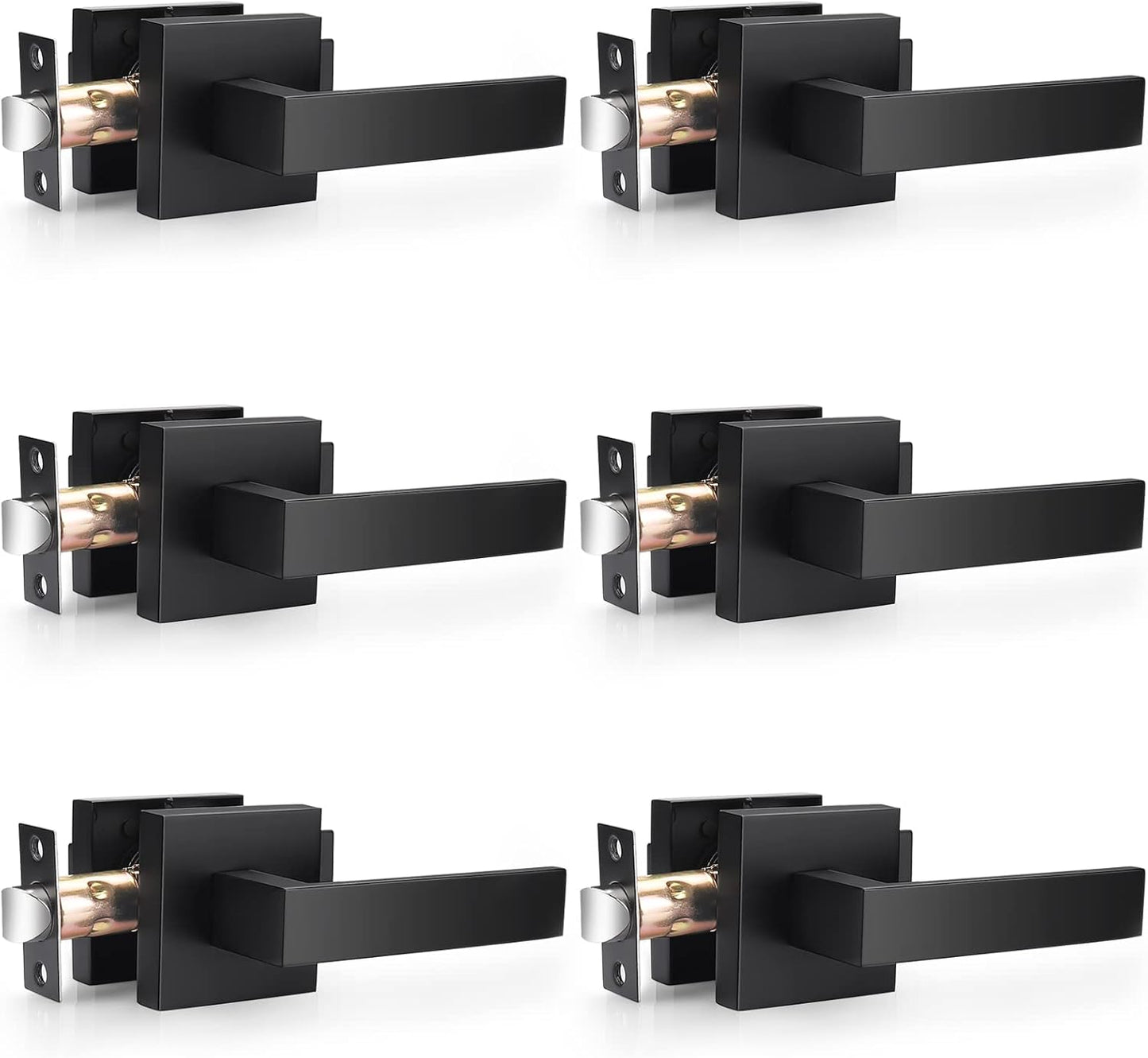 Probrico Matte Black Passage Levers for Hall and Closet Doors