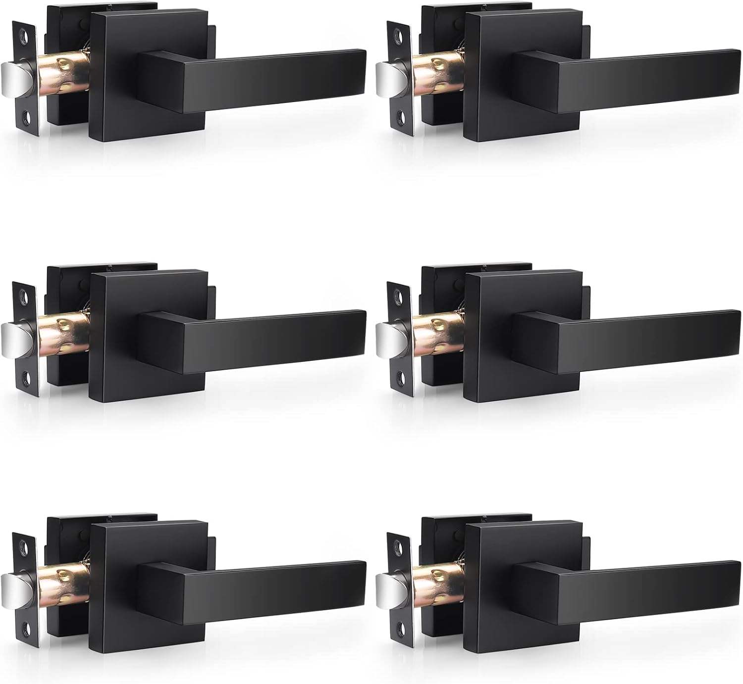 Probrico Matte Black Passage Levers for Hall and Closet Doors