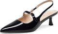 Low Kitten Heels for Women Pointed Slingback Pumps - Elegant Comfort