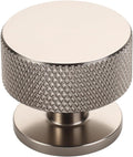 Brushed Satin Nickel Cabinet Knobs 15 Pack - Knurled Round 1.2in
