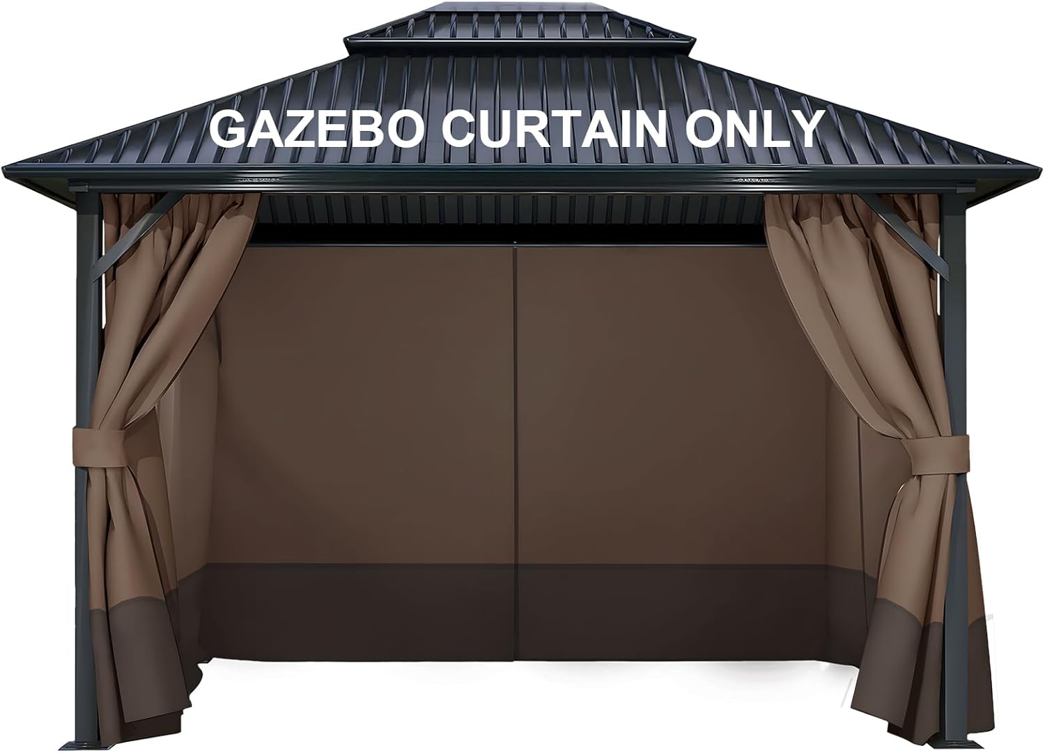COWVIE 4-Panel Gazebo Replacement Curtains for Outdoor Privacy