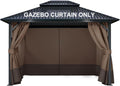 4-Panel Replacement Curtains by COWVIE for Outdoor Gazebo Privacy