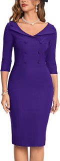 Women's Vintage Sweetheart Neckline Pencil Tea Dress - Classic Fit