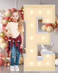 4ft Light up Marquee Letters E Sign - Easy No-Tools Setup
