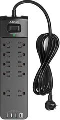 Addtam Surge Protector: 10 Outlets, 4 USB Ports, 2700 Joules
