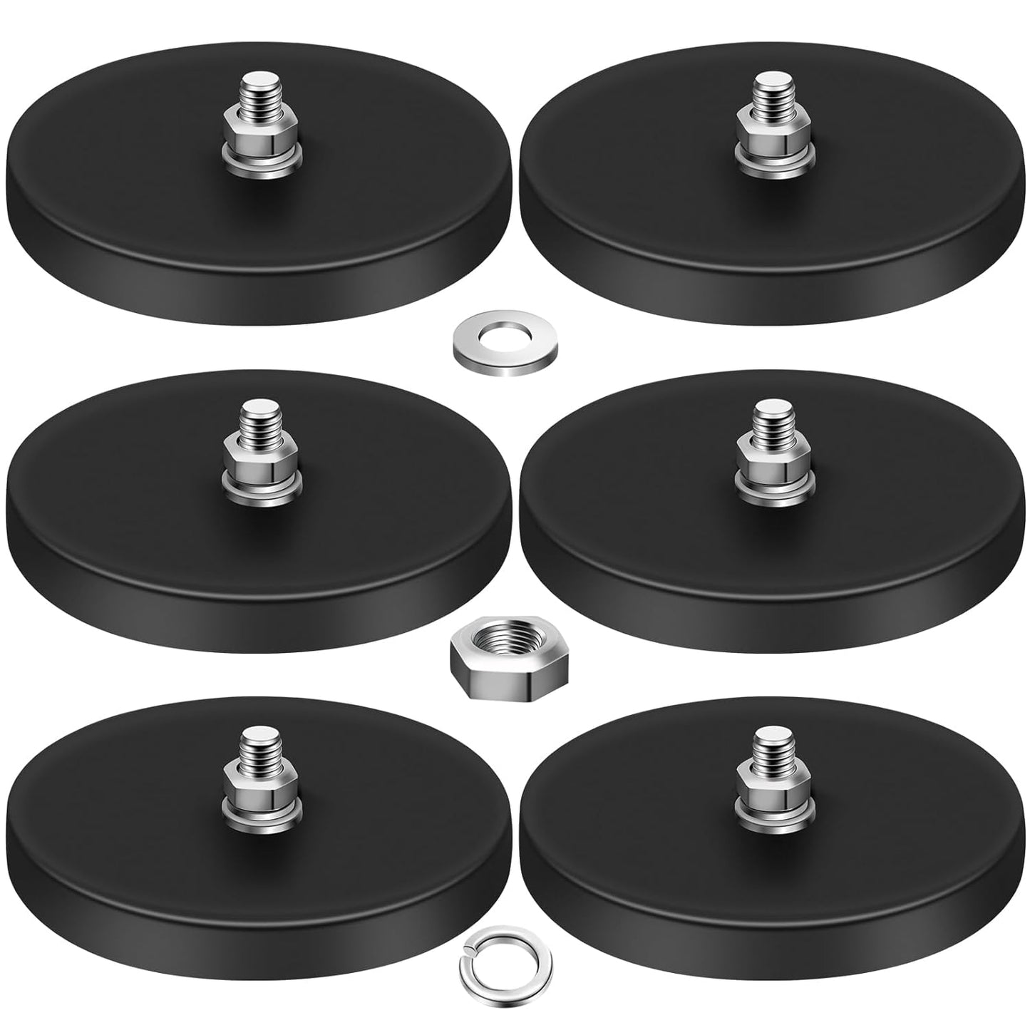 DIYMAG 6PCS Rubber Coated Magnets for Strong Magnetic Hold