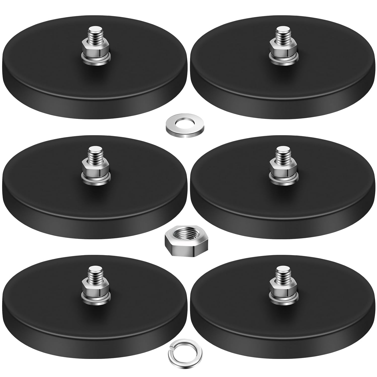 DIYMAG 6PCS Rubber Coated Magnets for Strong Magnetic Hold