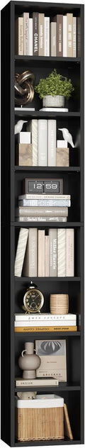 FOTOSOK 8-Tier Media Tower Rack CD DVD Storage Cabinet - Slim 71in