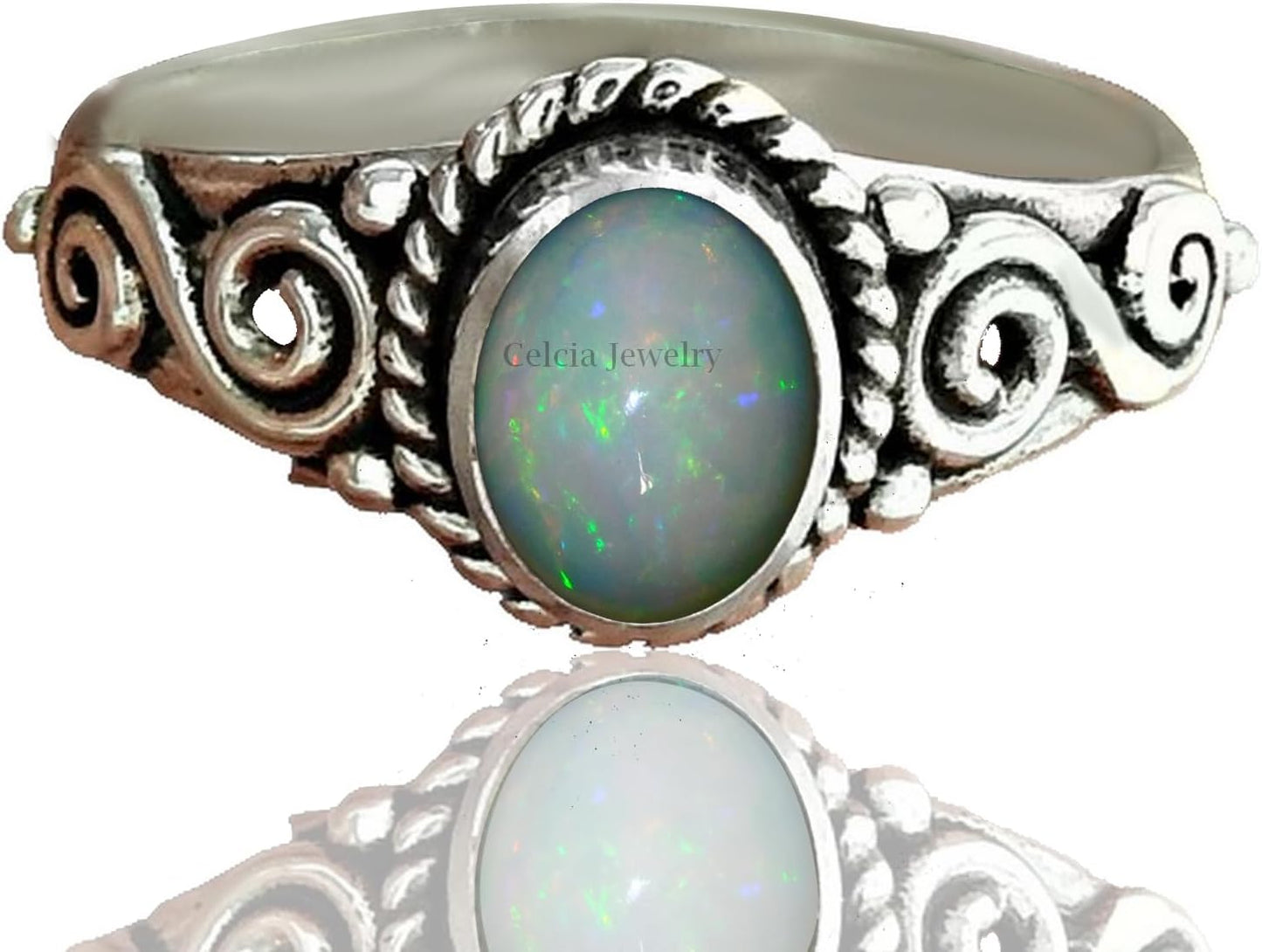 Healing Gemstone 6x8MM Oval Ring - Unique Handmade Jewelry