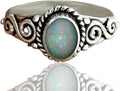 Healing Gemstone Oval Ring for Women - Designer Handmade Silver