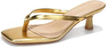 Women's Kitten Heels Sandals Square Open Toe Flip Flop (Style CFTH)