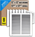 12x12 Return Air Grille - Steel HVAC Vent Cover (8 Pack)