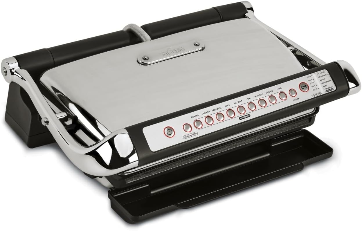 All-Clad AutoSense Stainless Steel Electric Grill - 1800W Smokeless Power