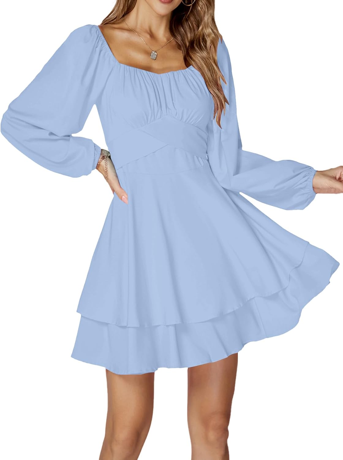 LYANER Women's Lantern Long Sleeve A Line Mini Dress Review