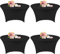 4 Pack 5FT Round Spandex Tablecloth 60 in Black - Stretch Fit