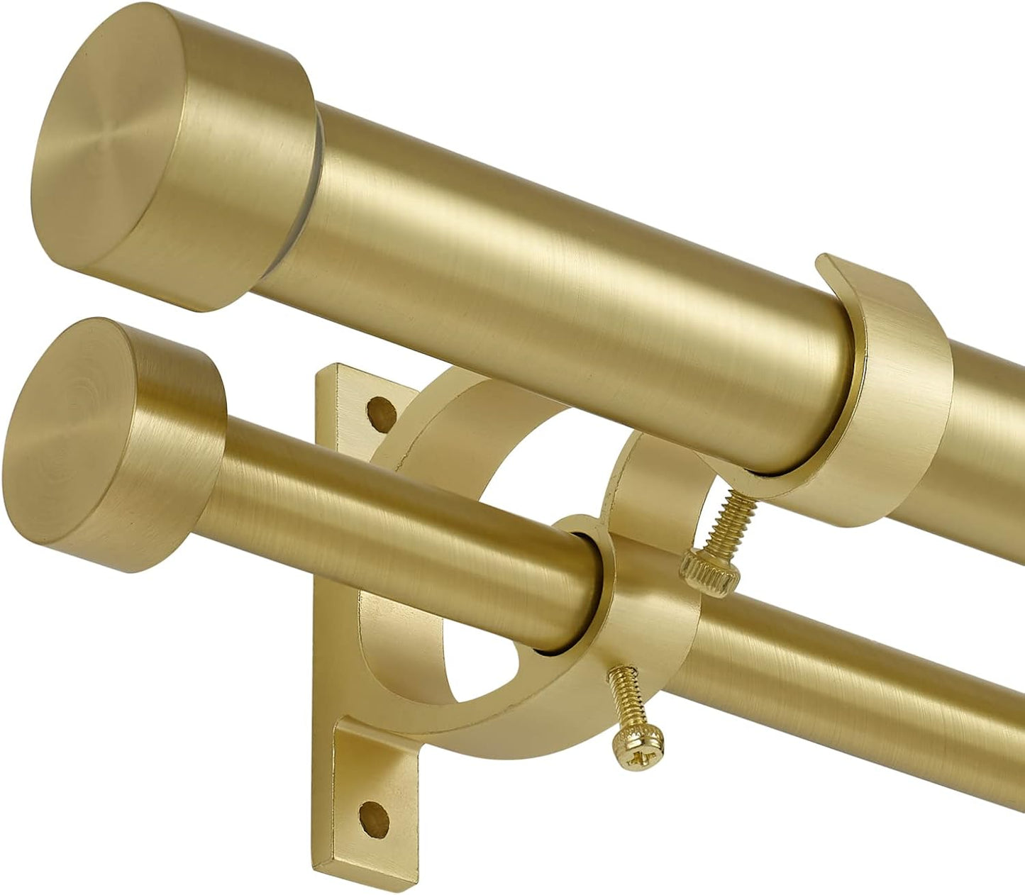 Brass Double Blackout Curtain Rods 36 to 72 Inches Adjustable