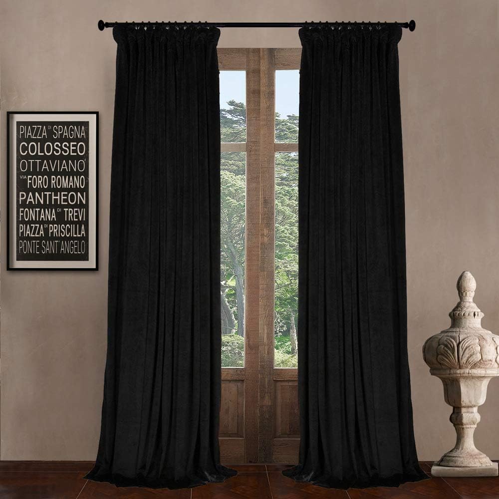 LETAU Luxury Velvet Blackout Curtains - 108 Long, Set of 2