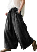 Women's Wide Leg Baggy Jeans Plus Size - Loose Elastic Waist Fit