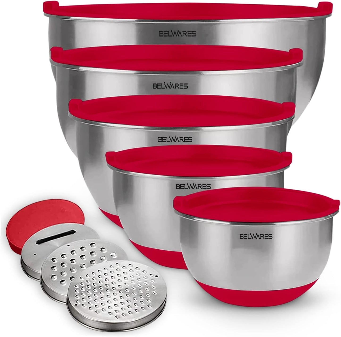 Belwares Mixing Bowls with Lids Set - Perfect for Baking and Prep