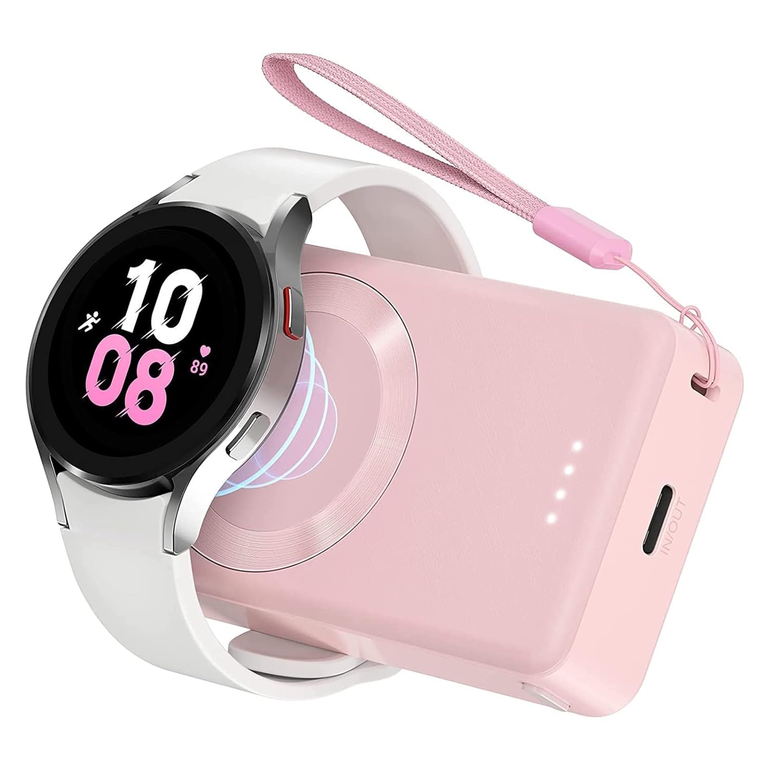 4000mAh Fast Charging Wireless Charger - Pink