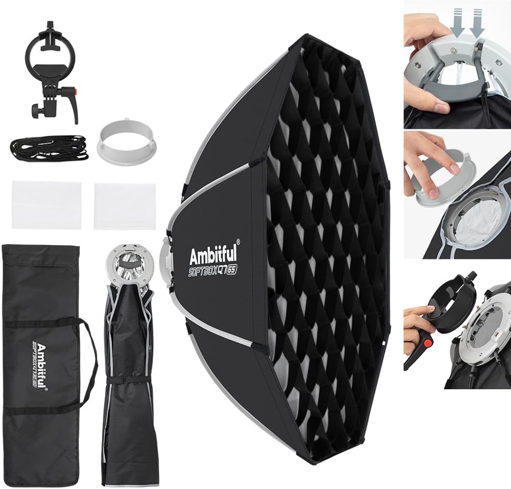 AMBITFUL 11.8in x 47in Softbox with Quick Release for COB Lights